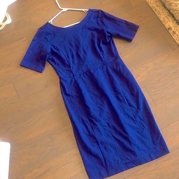 LOFT Blue Midi Dress with Classic Silhouette - Picture 2 of 5